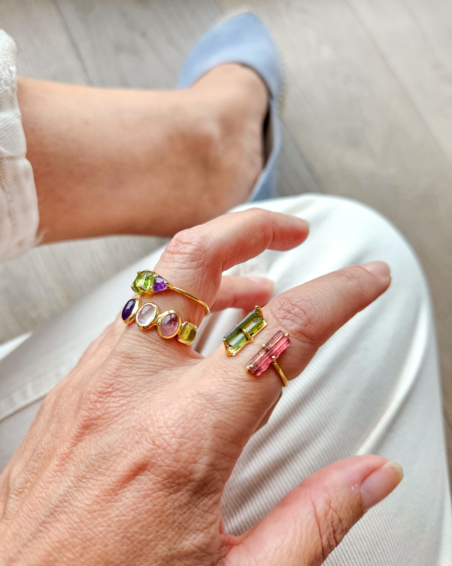 Amethyst and Peridot Ring