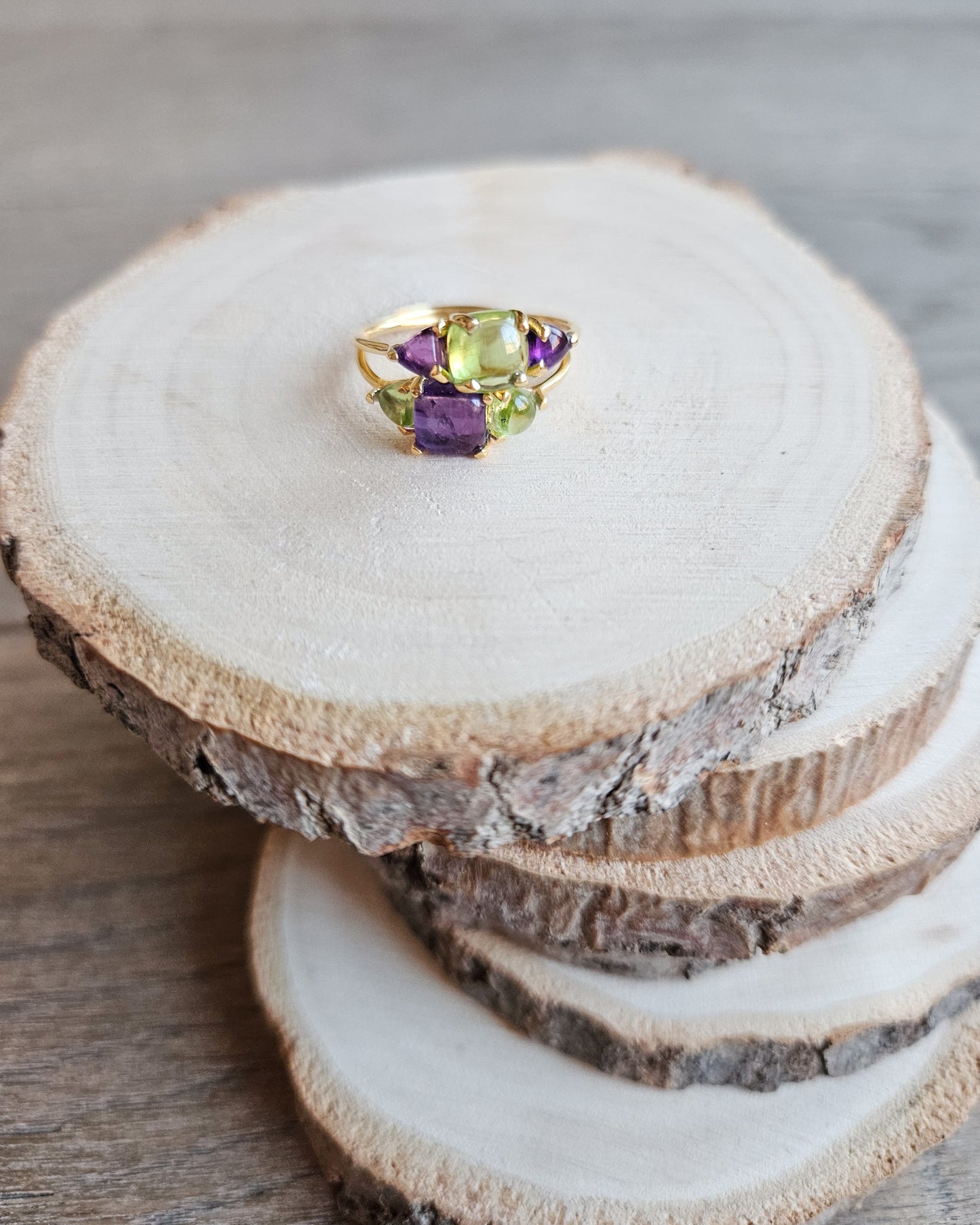 Amethyst and Peridot Ring