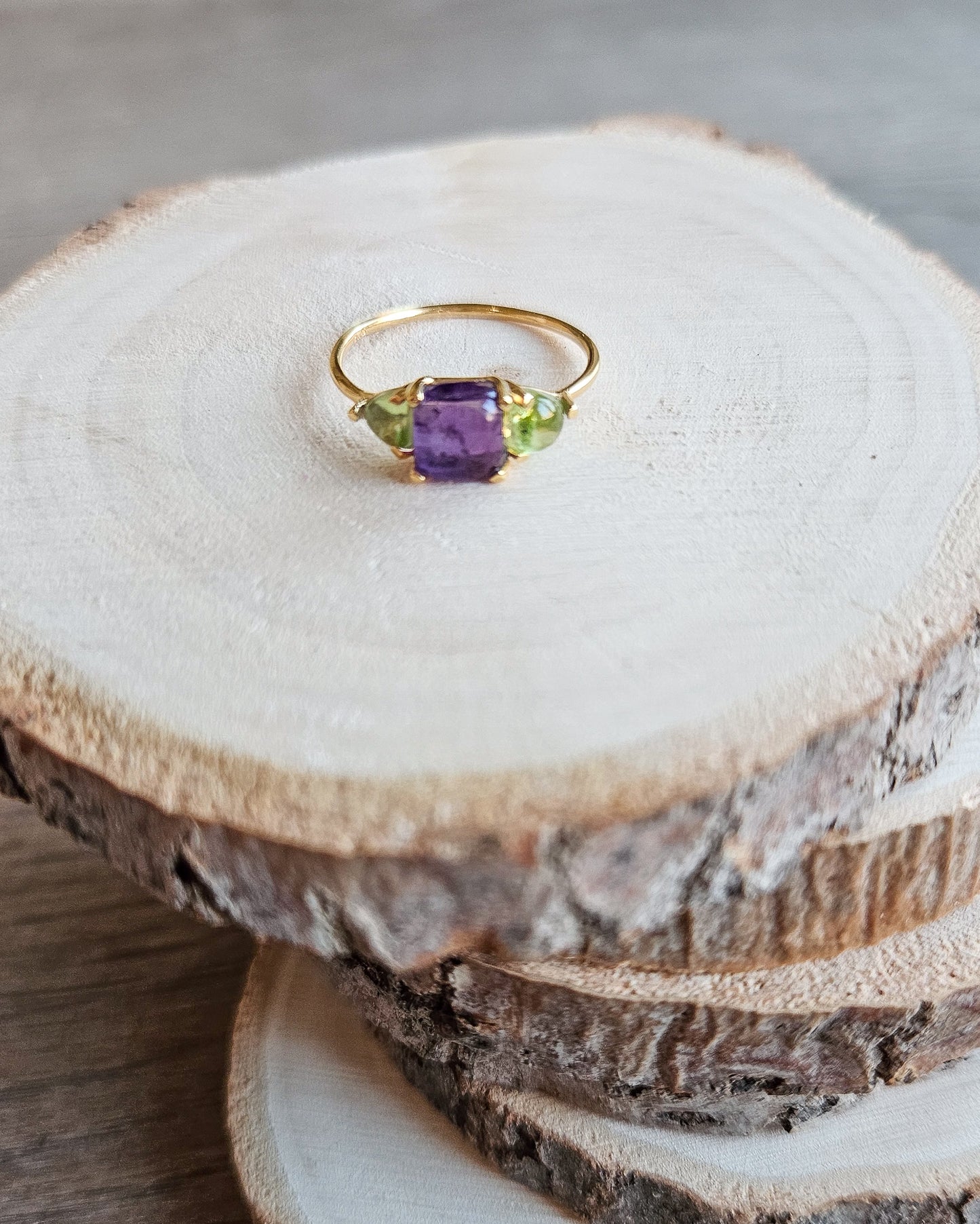 Amethyst and Peridot Ring