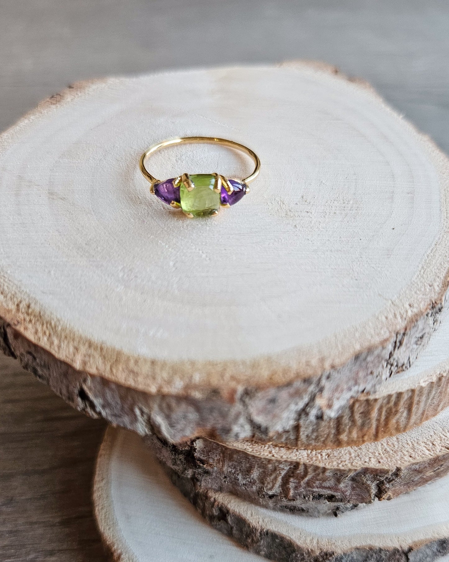 Amethyst and Peridot Ring