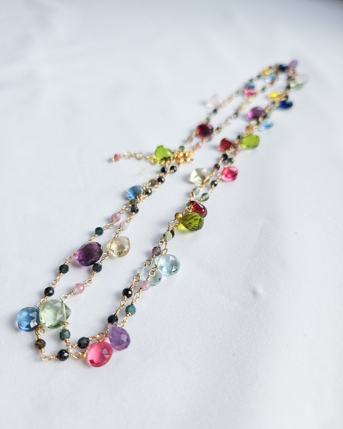Collana Rosario con Tormalina e pietre dure colorate