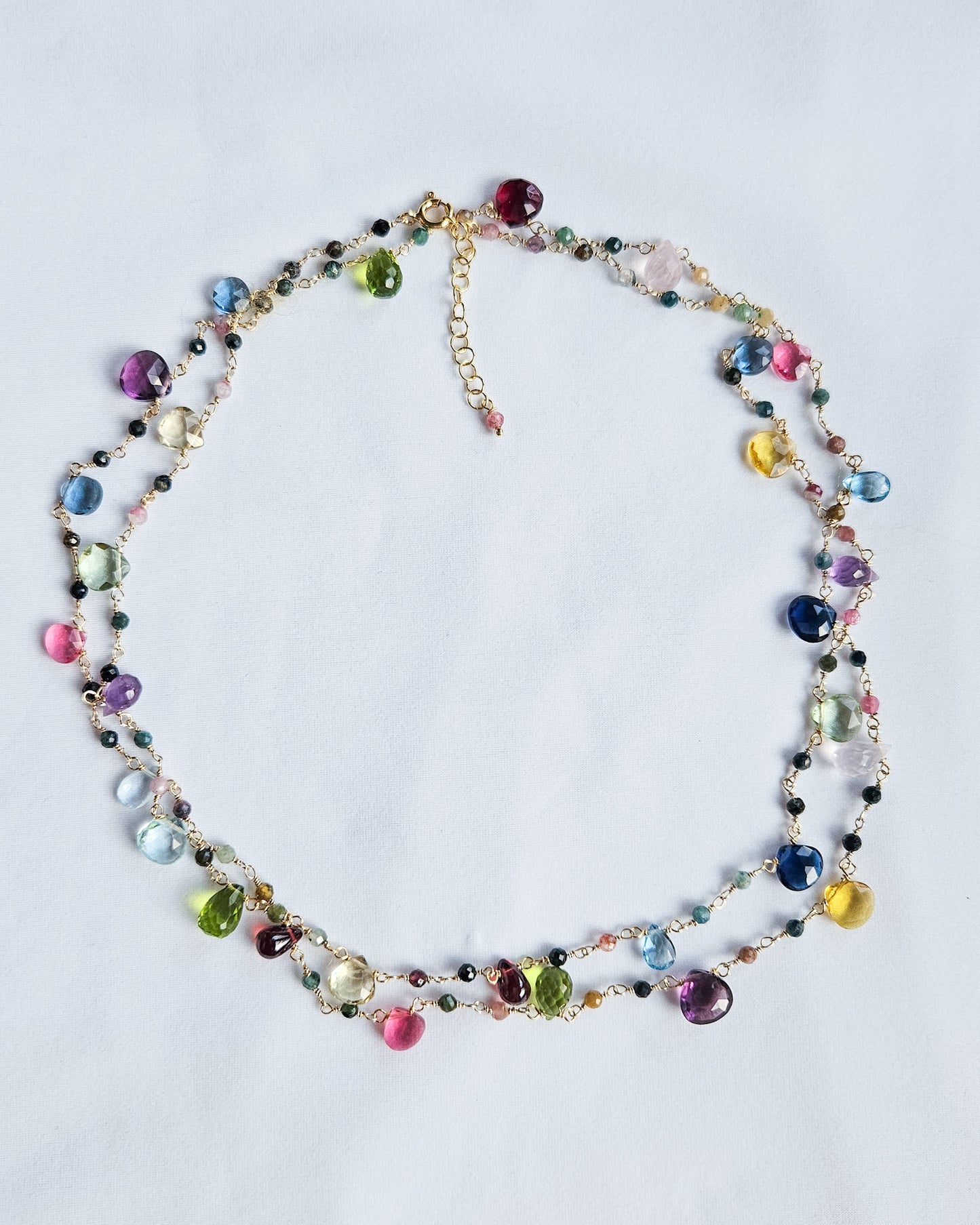 Collana Rosario con Tormalina e pietre dure colorate