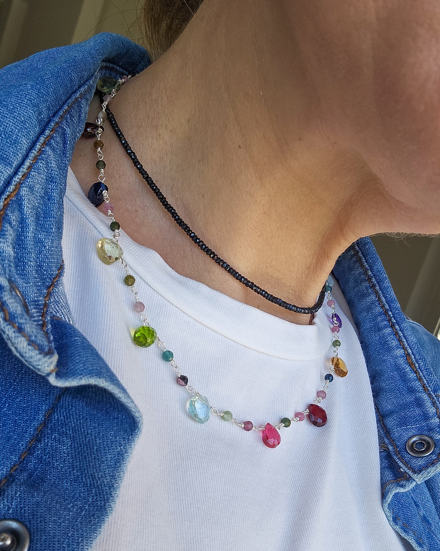 Silver Rosary Choker