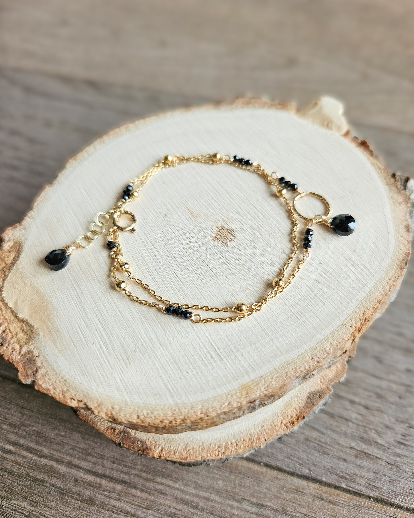 Bracciale doppio spinello nero