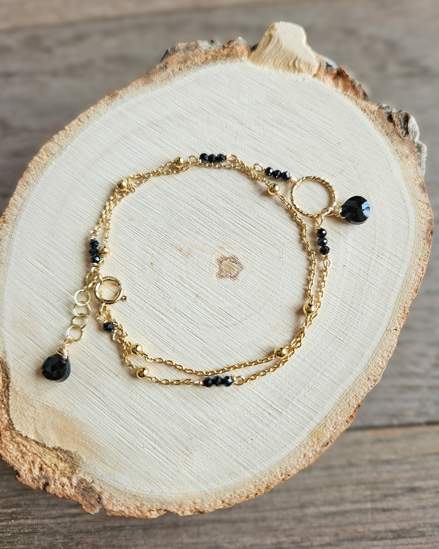 Bracciale doppio spinello nero