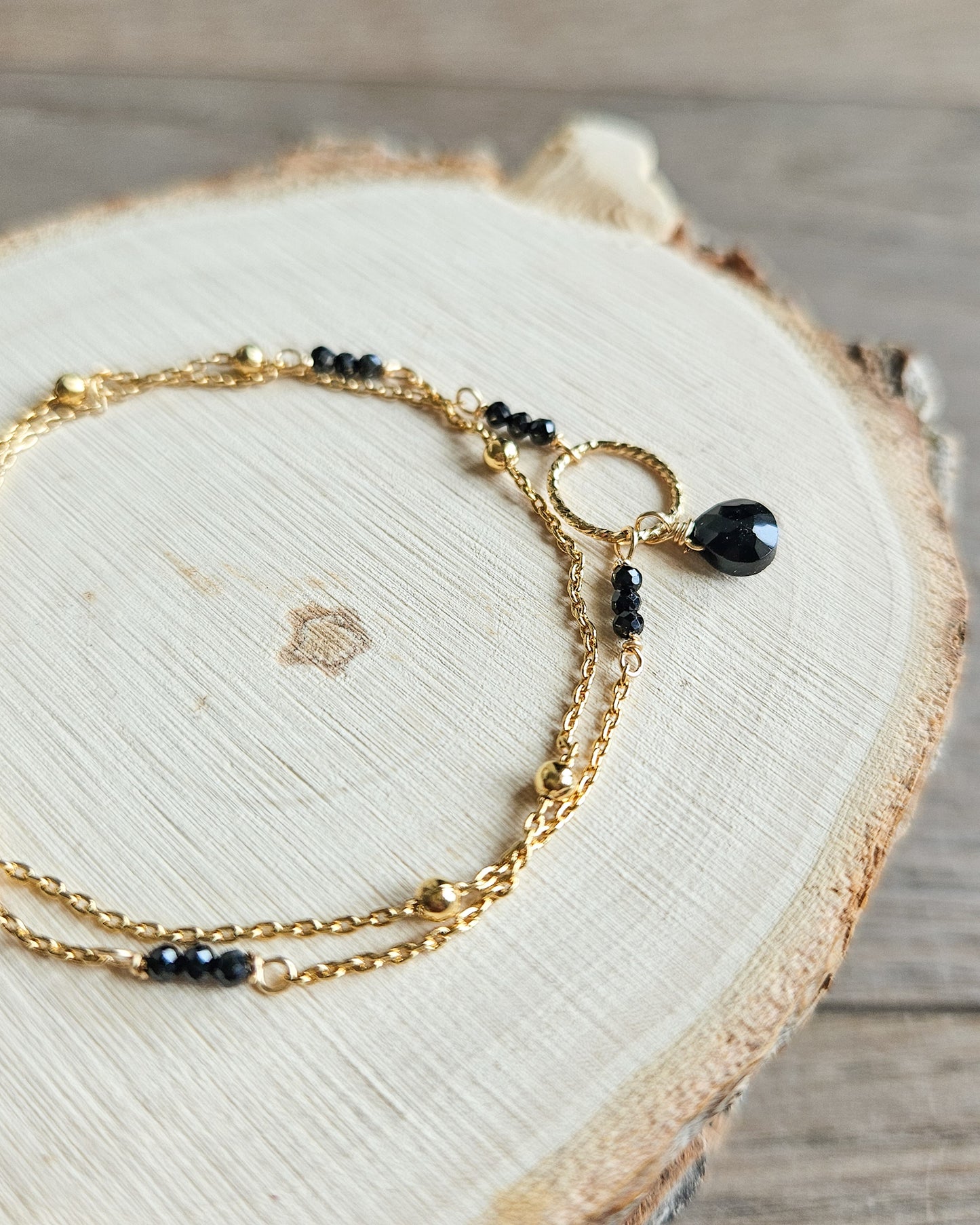 Bracciale doppio spinello nero