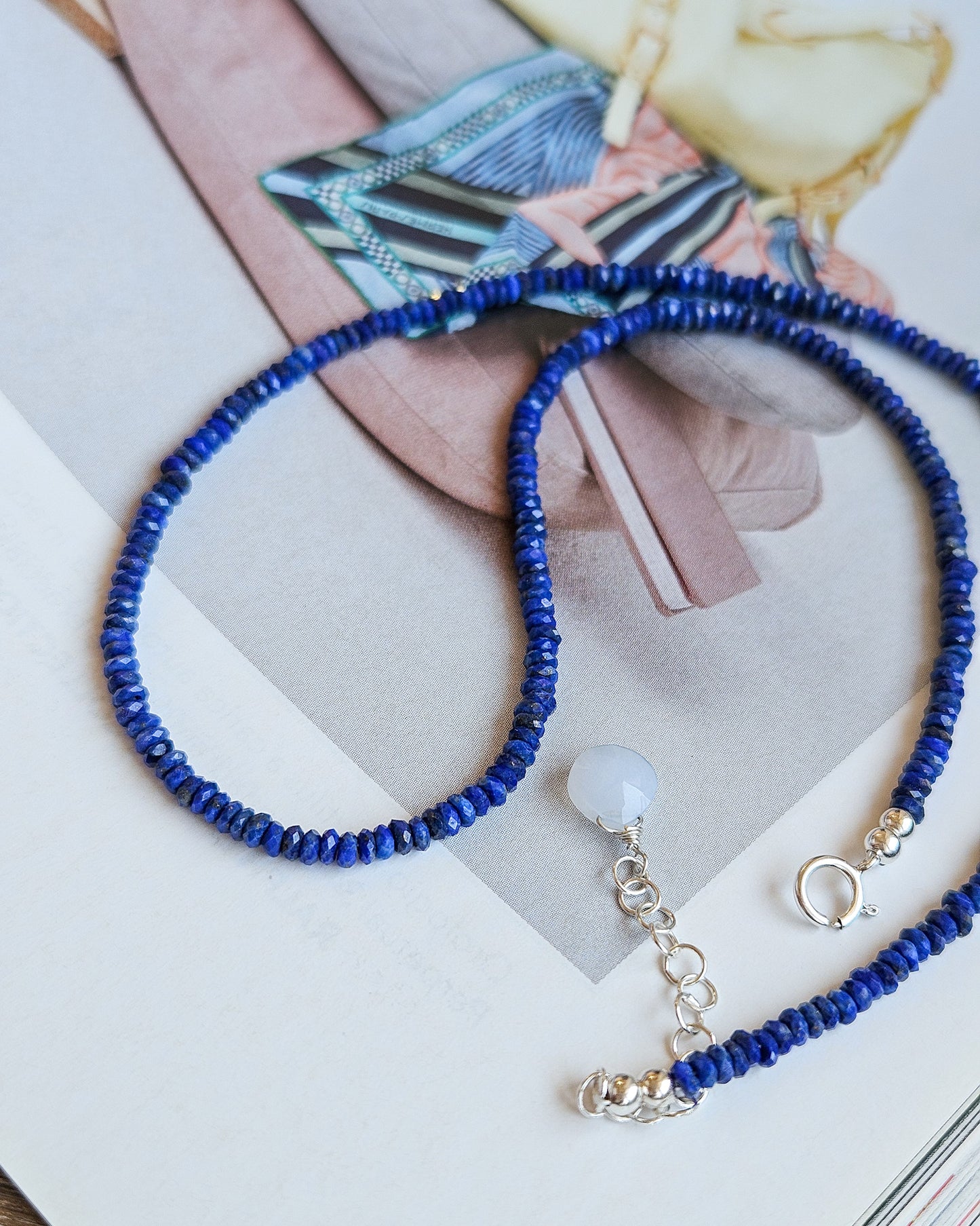 Lapis lazuli necklace with rondelles