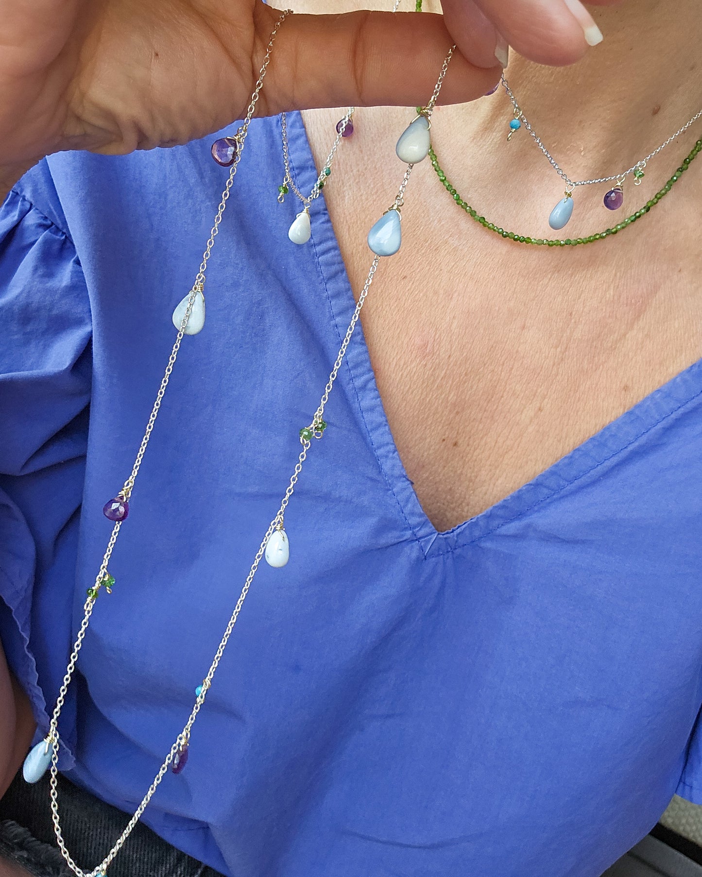 Collana Viola con Opale e Ametista