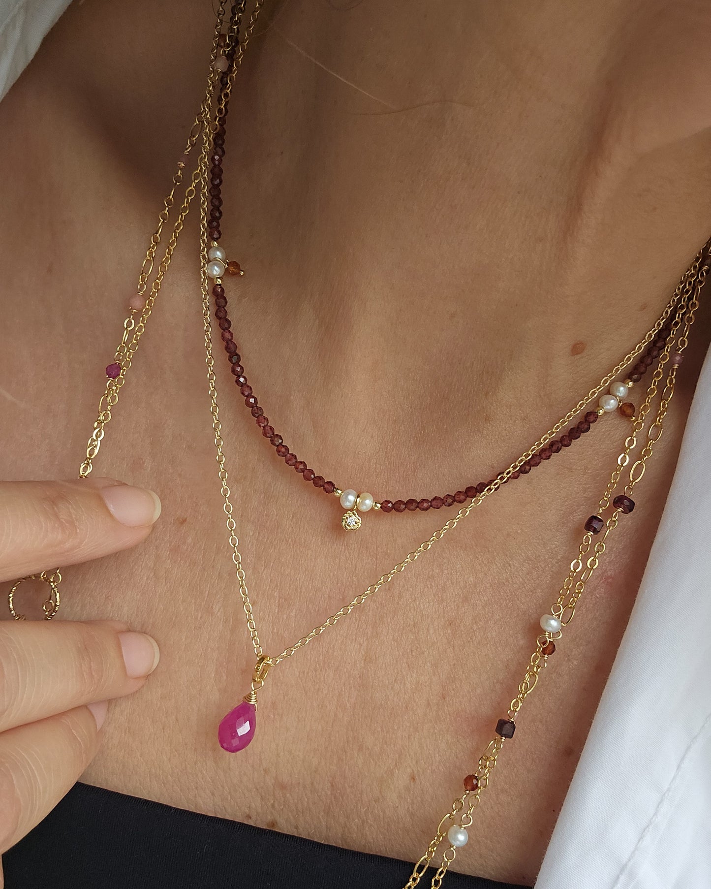 Collana Zaffiro rosa