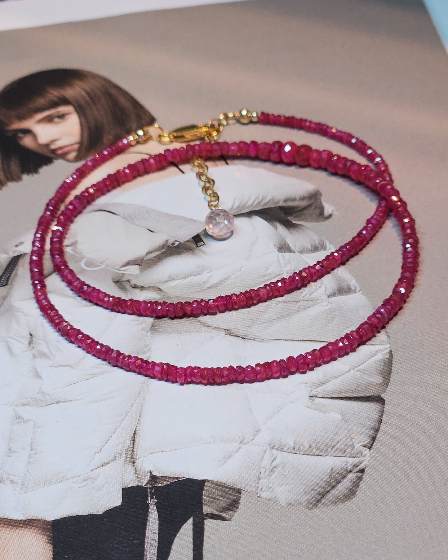 Natural ruby choker
