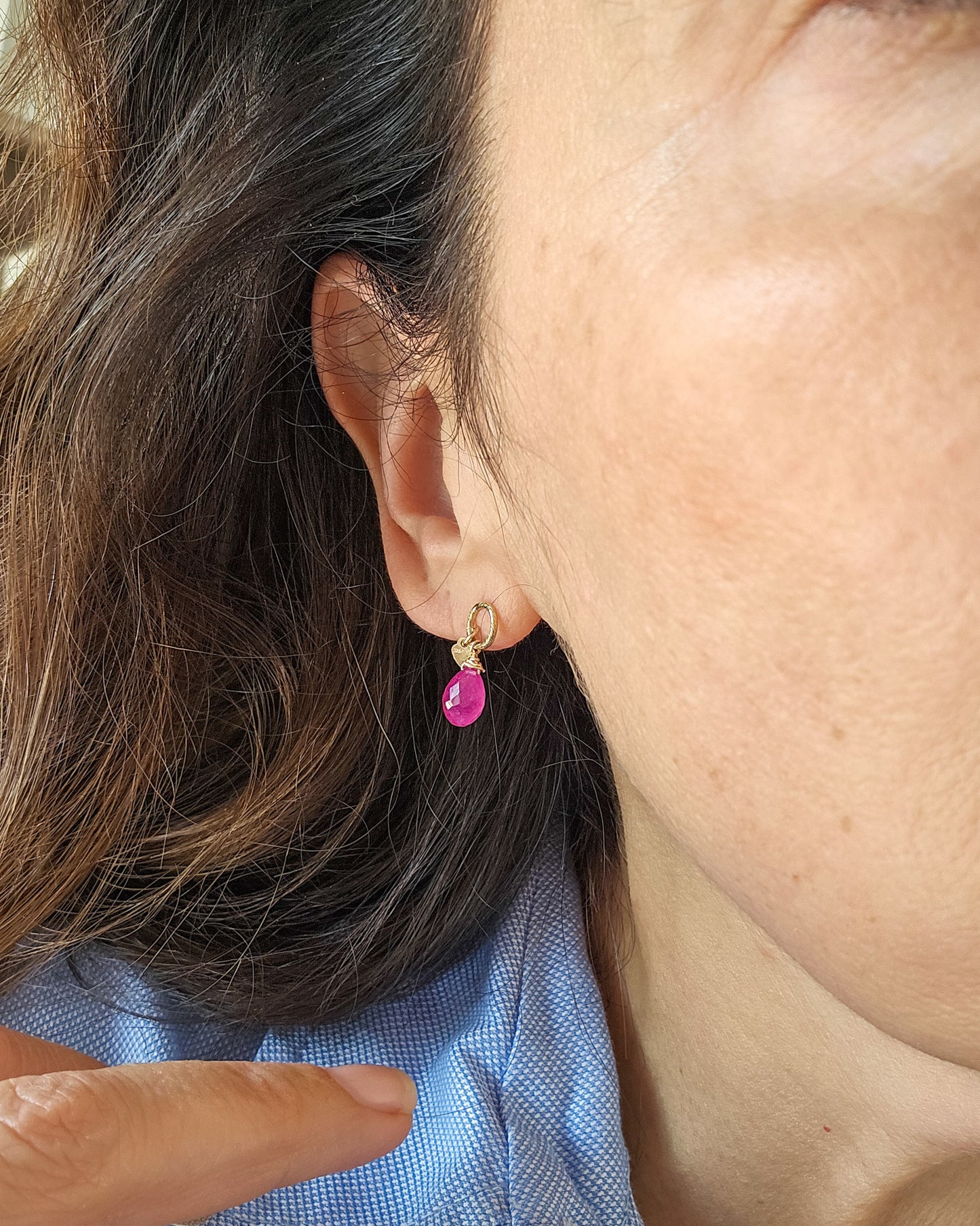 Orecchini con Zaffiro rosa