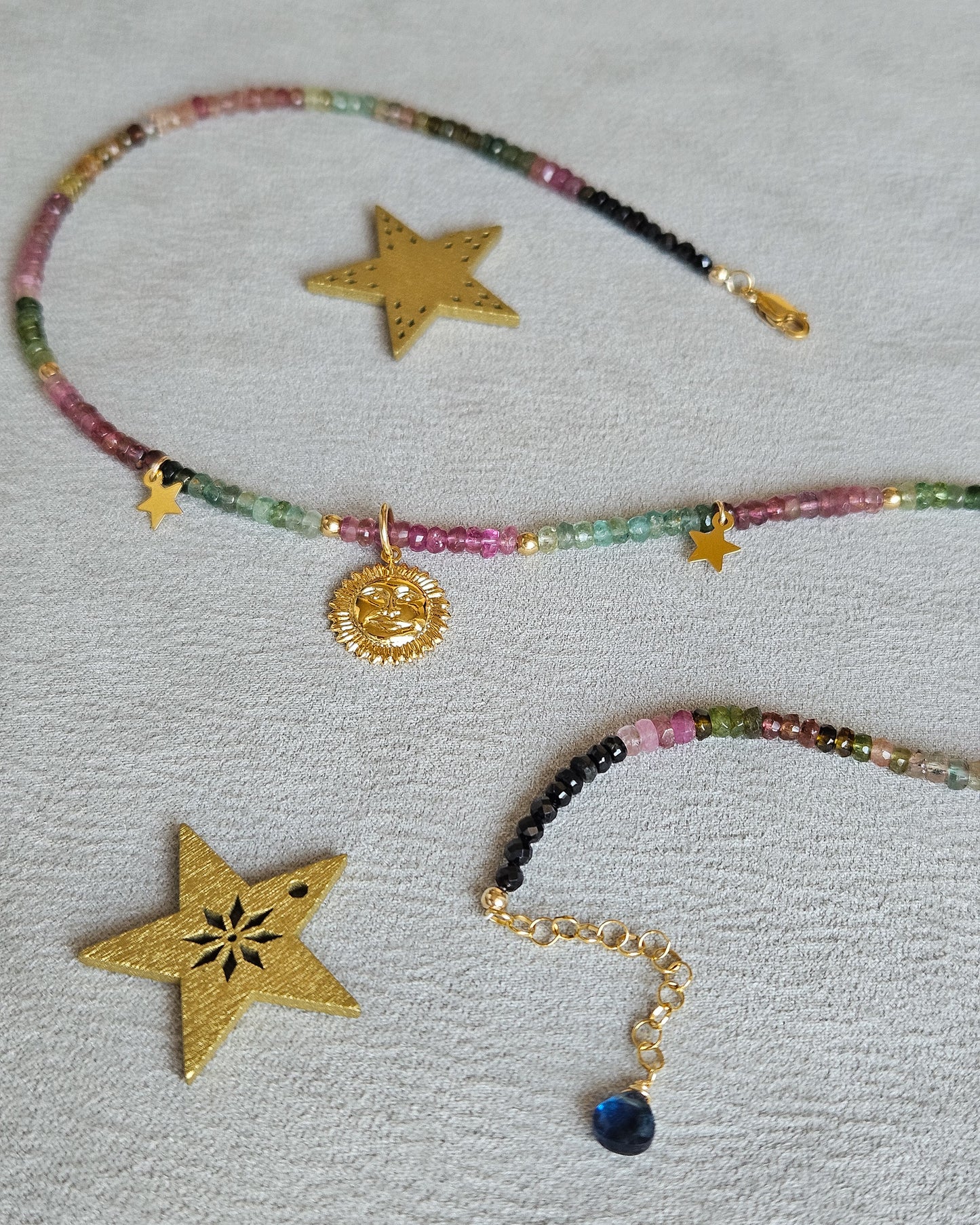 Collana Sole e Stelle con tormalina