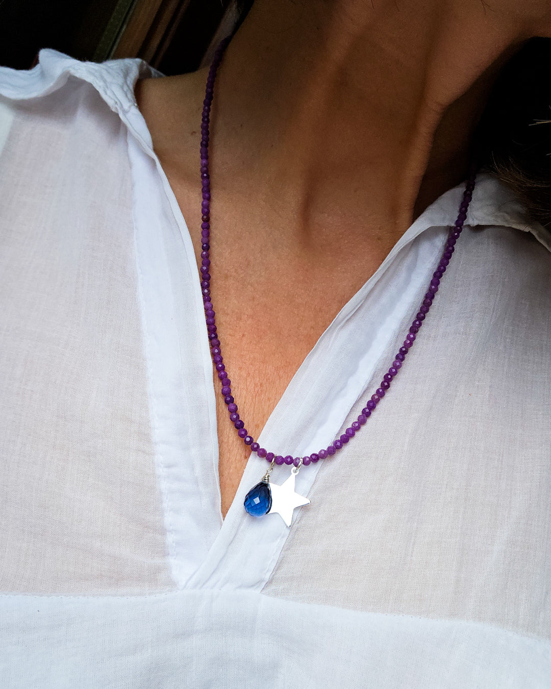 Collana lapidolite con Stella