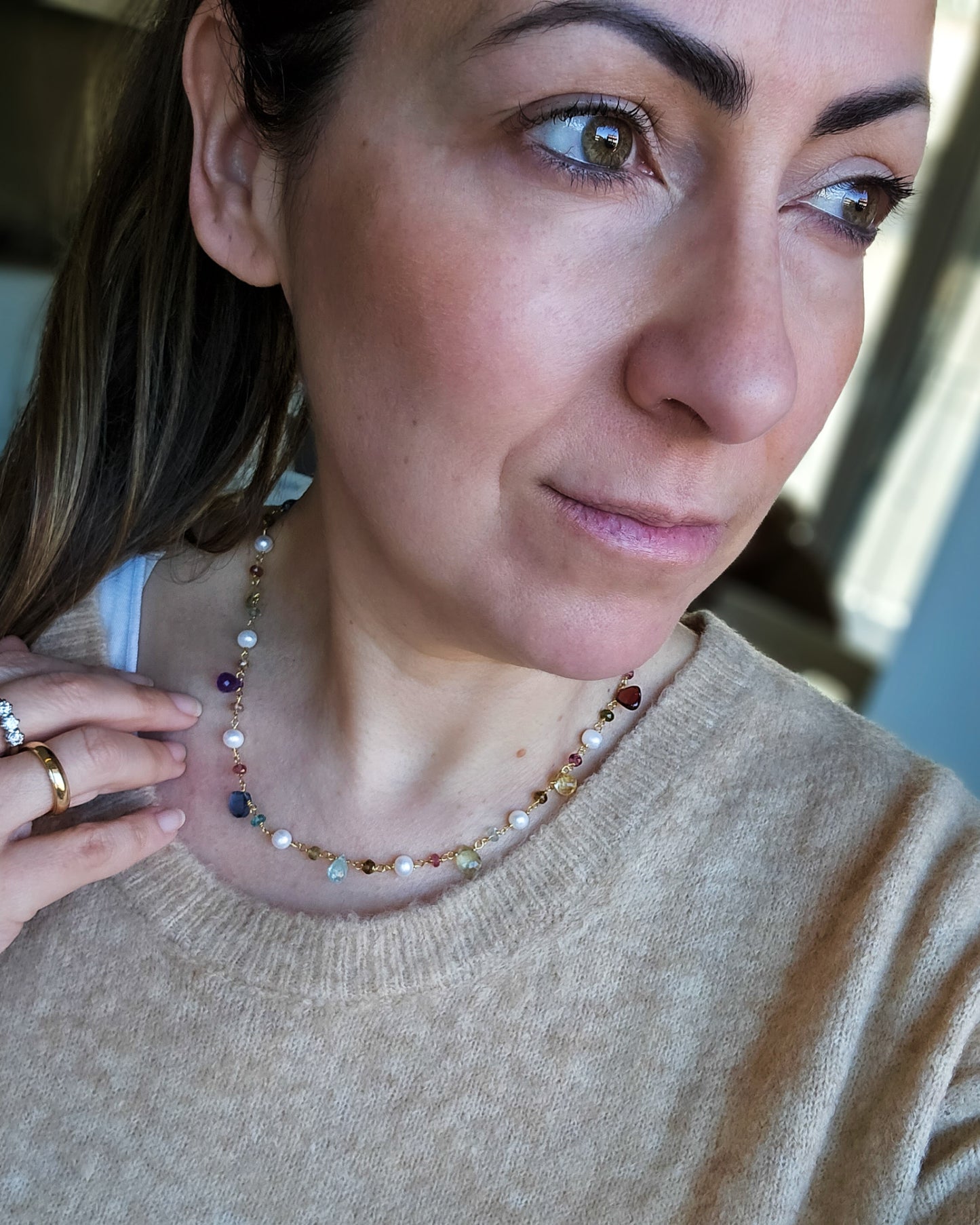 Rosary Choker with Pearls