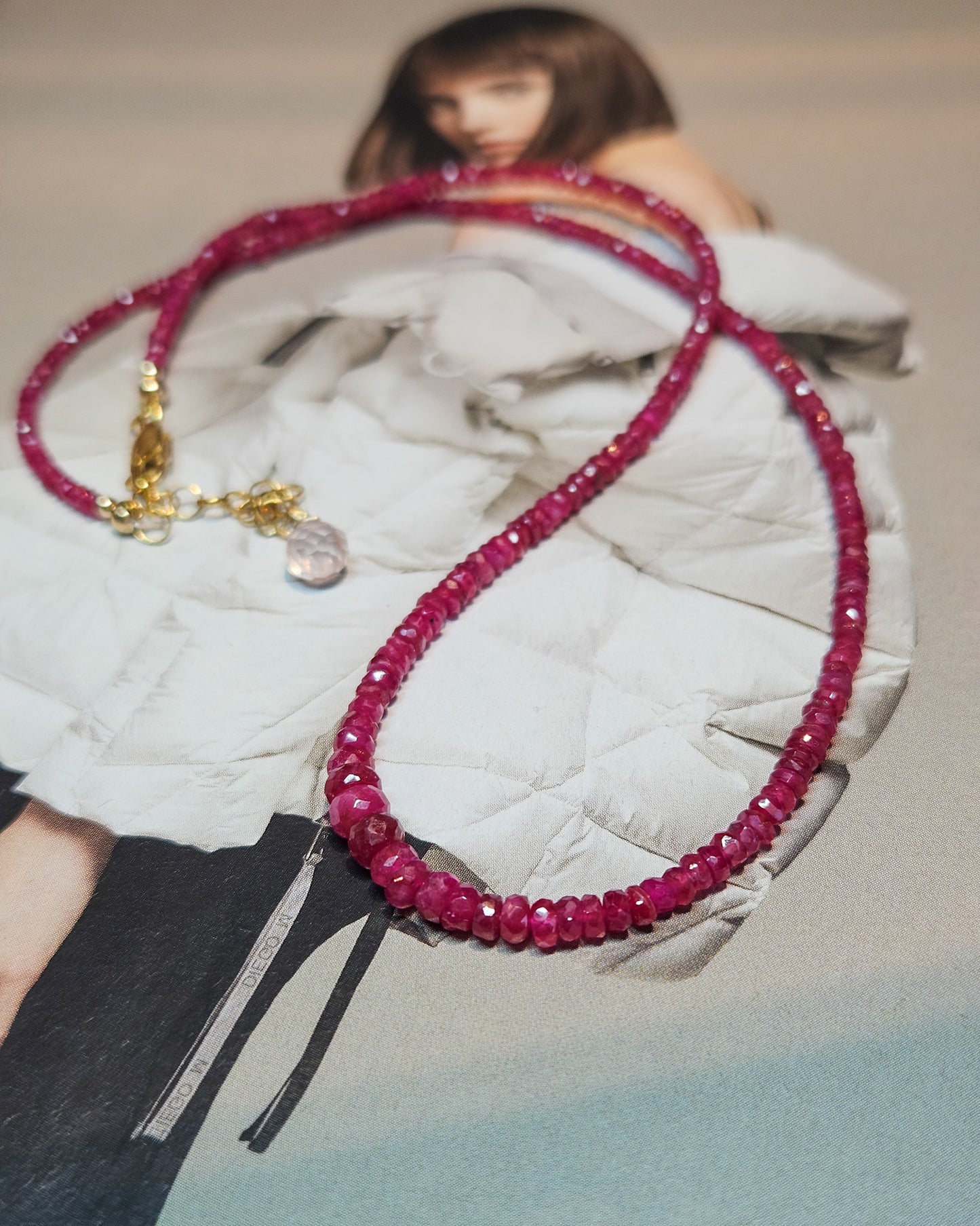 Natural ruby ​​choker