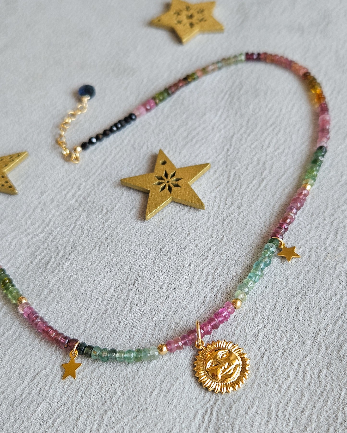 Collana Sole e Stelle con tormalina