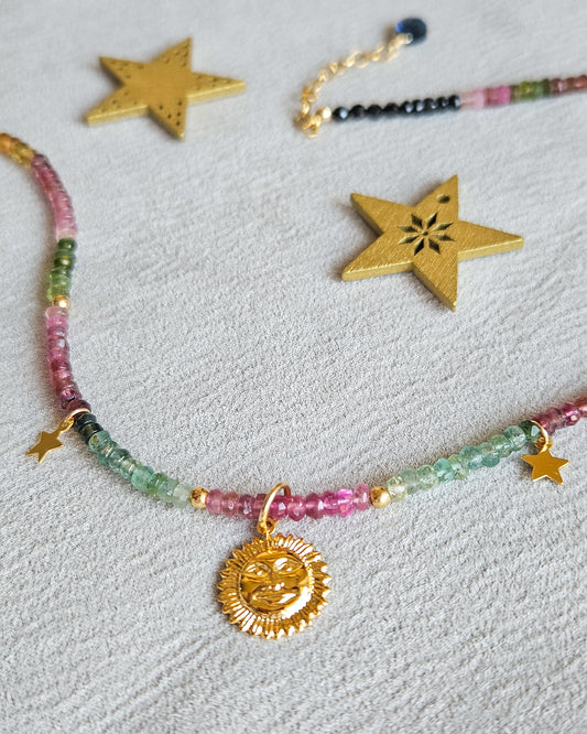 Collana Sole e Stelle con tormalina