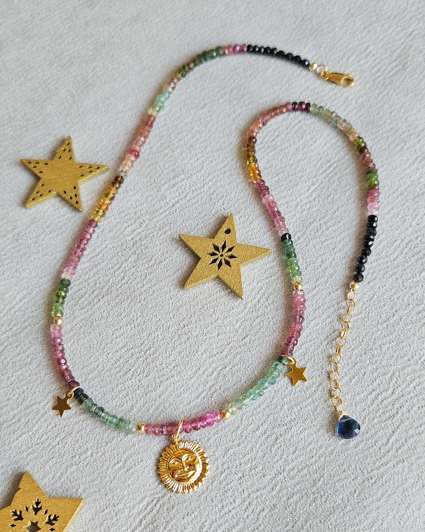 Collana Sole e Stelle con tormalina