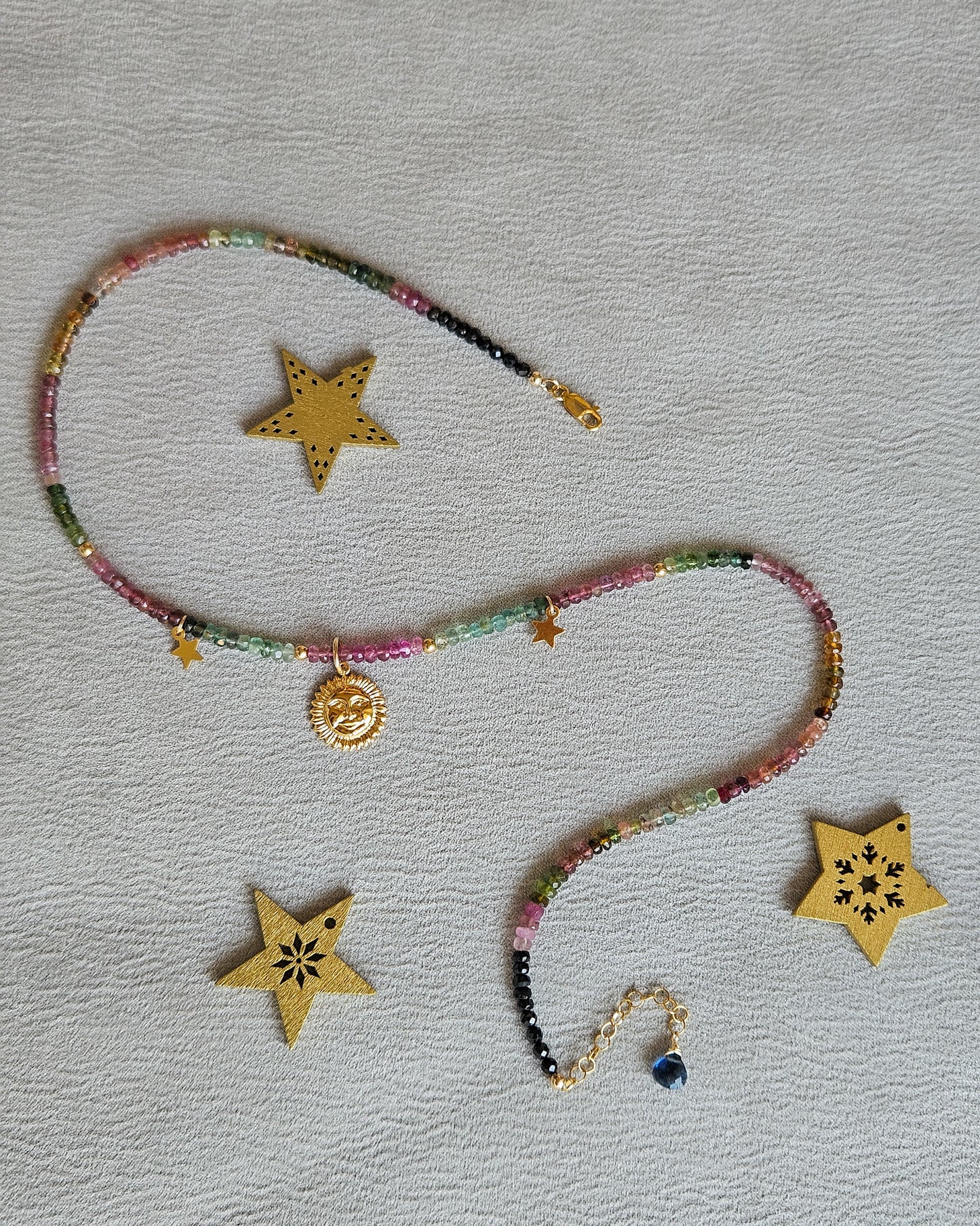 Collana Sole e Stelle con tormalina