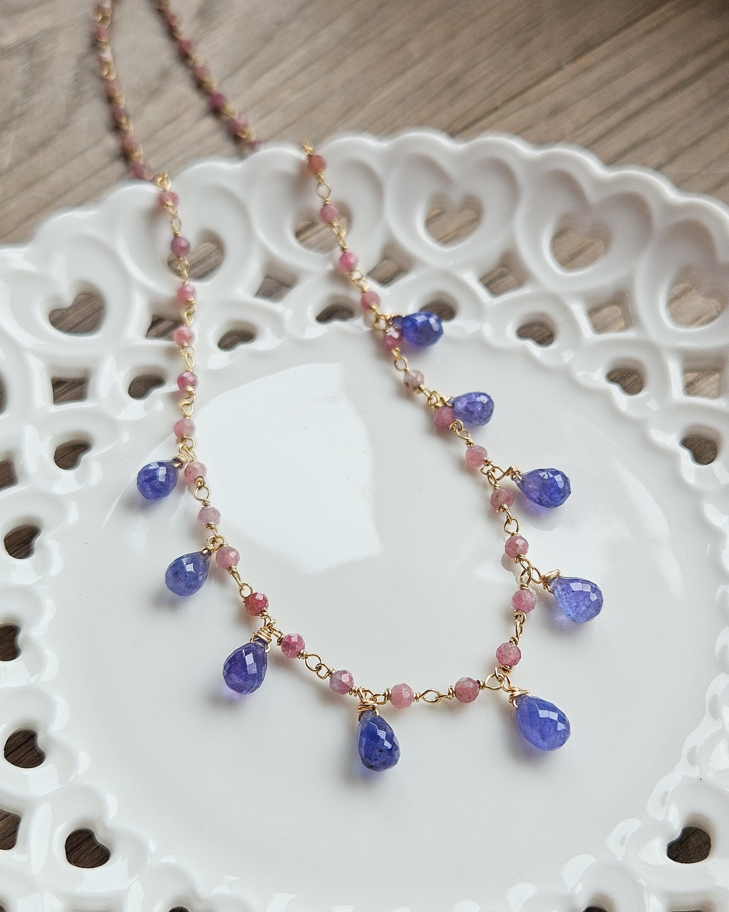 Girocollo rosario con tanzanite