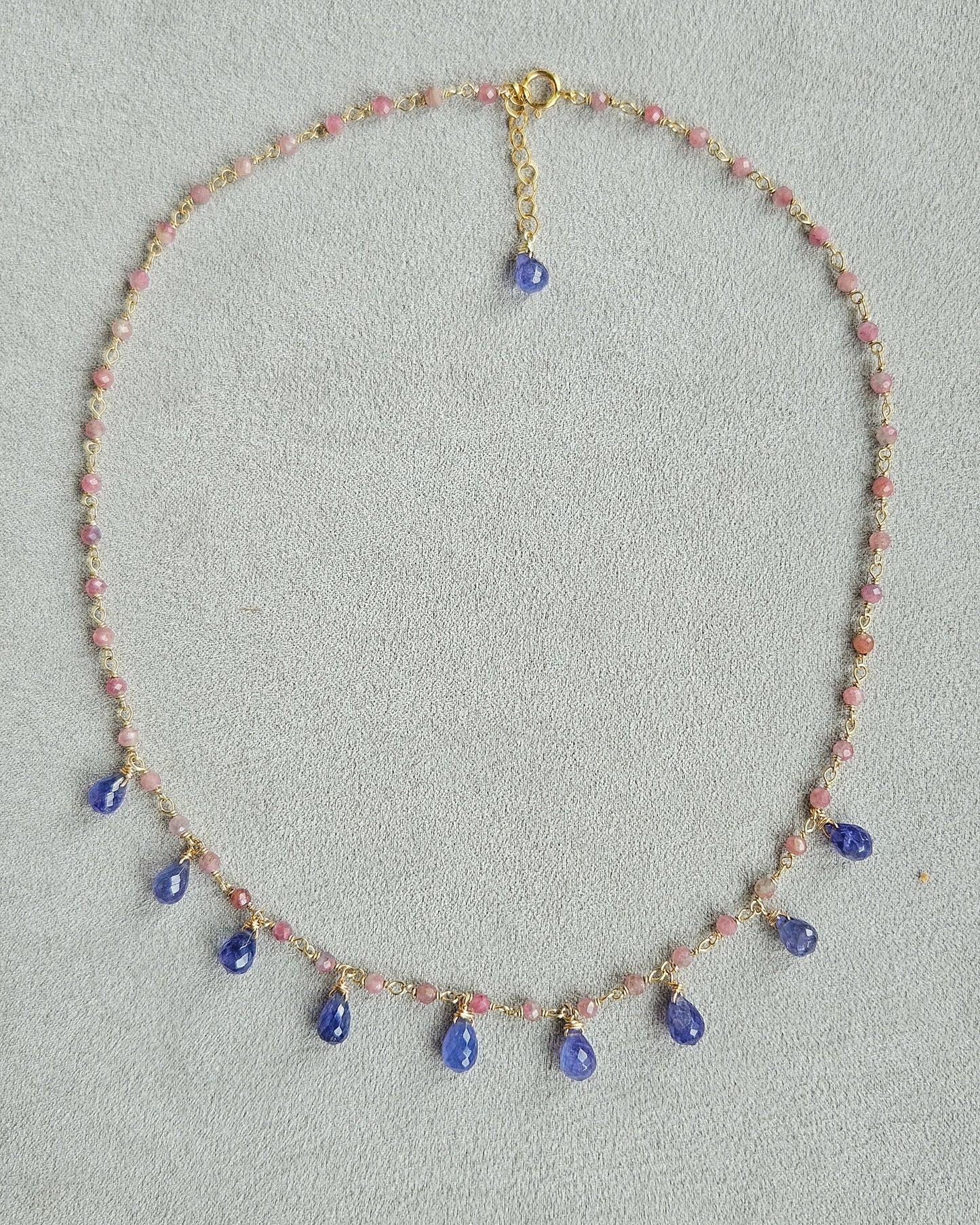 Girocollo rosario con tanzanite