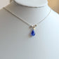 Girocollo argento con goccia di Zaffiro blu