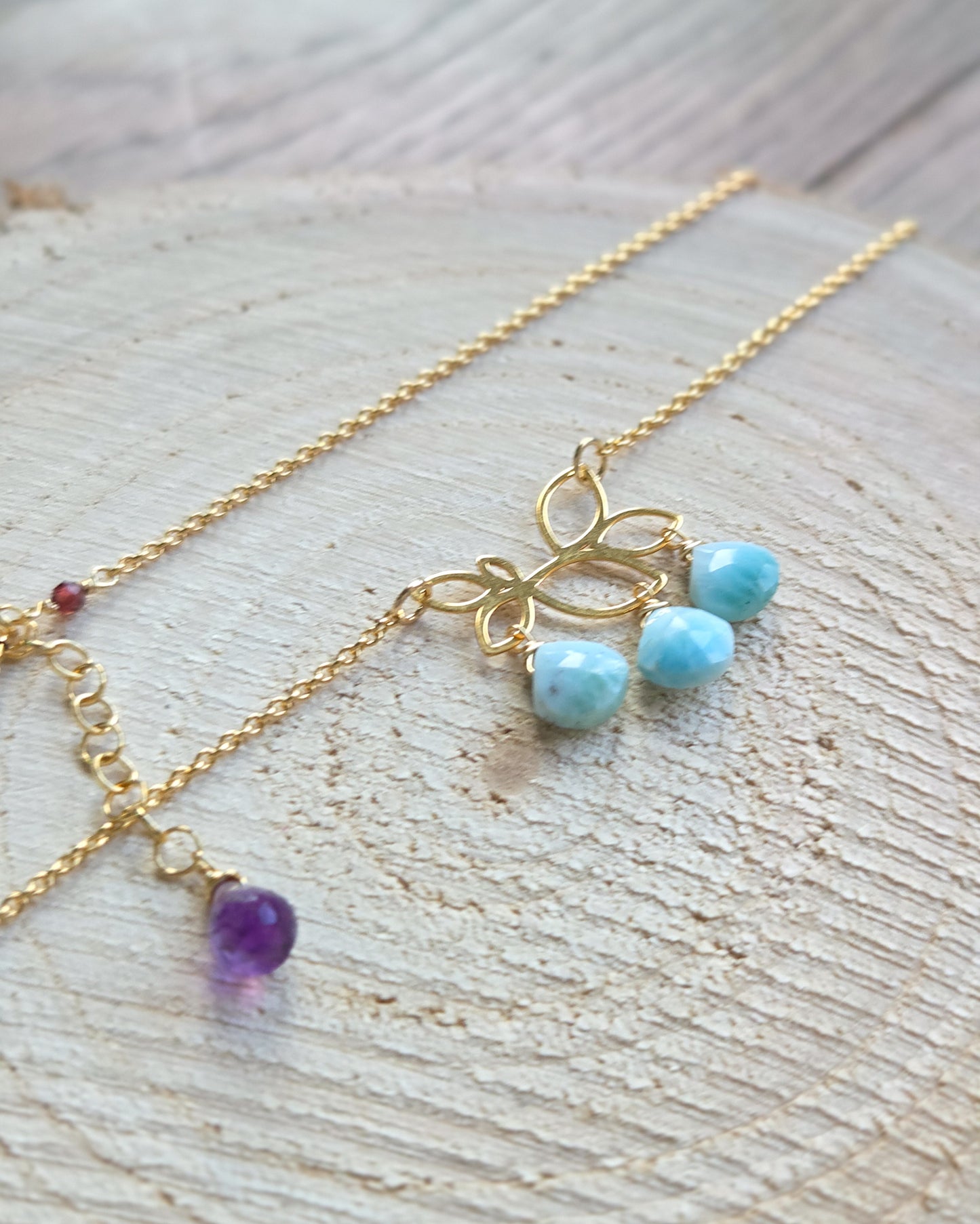 Collana foglia e larimar edizione limitata