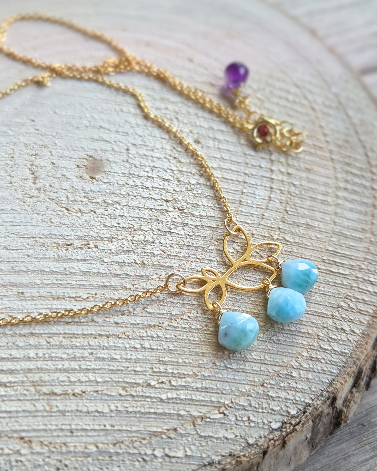 Collana foglia e larimar edizione limitata