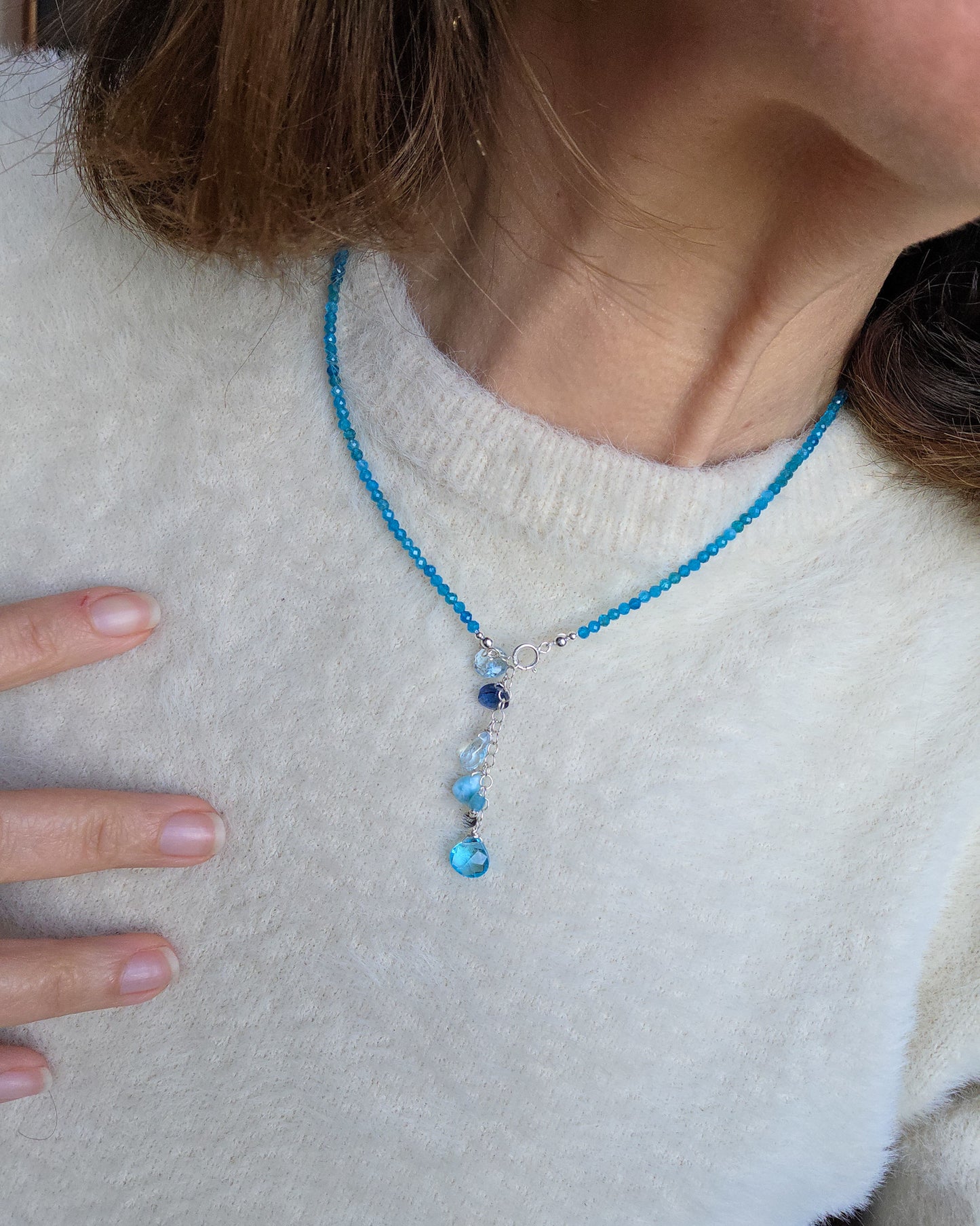 Collana Reverse con Apatite azzurra