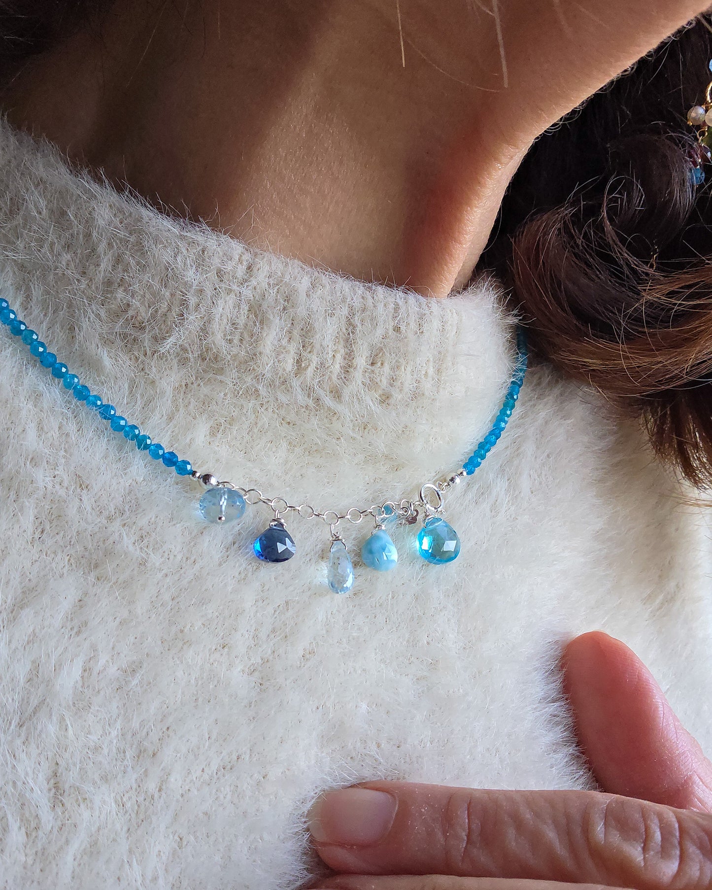 Collana Reverse con Apatite azzurra