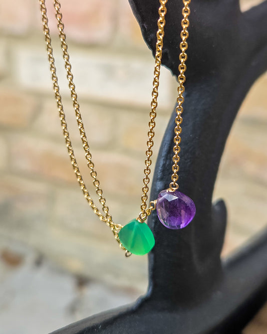 Girocollo abbracci con onice e ametista
