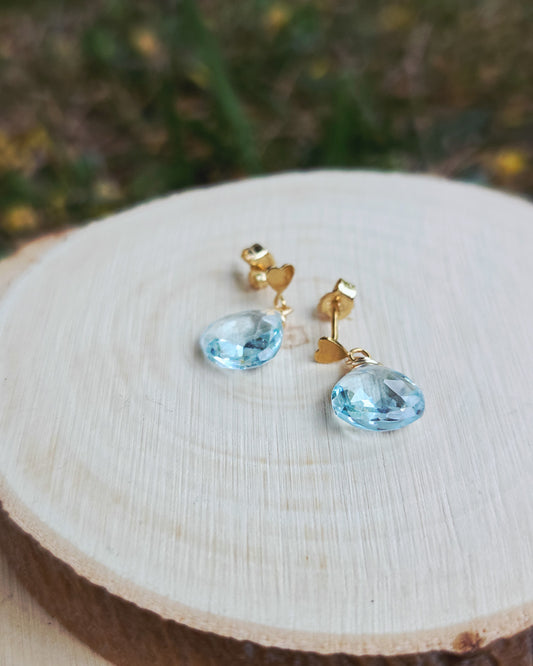Orecchini mini cuori con topazio