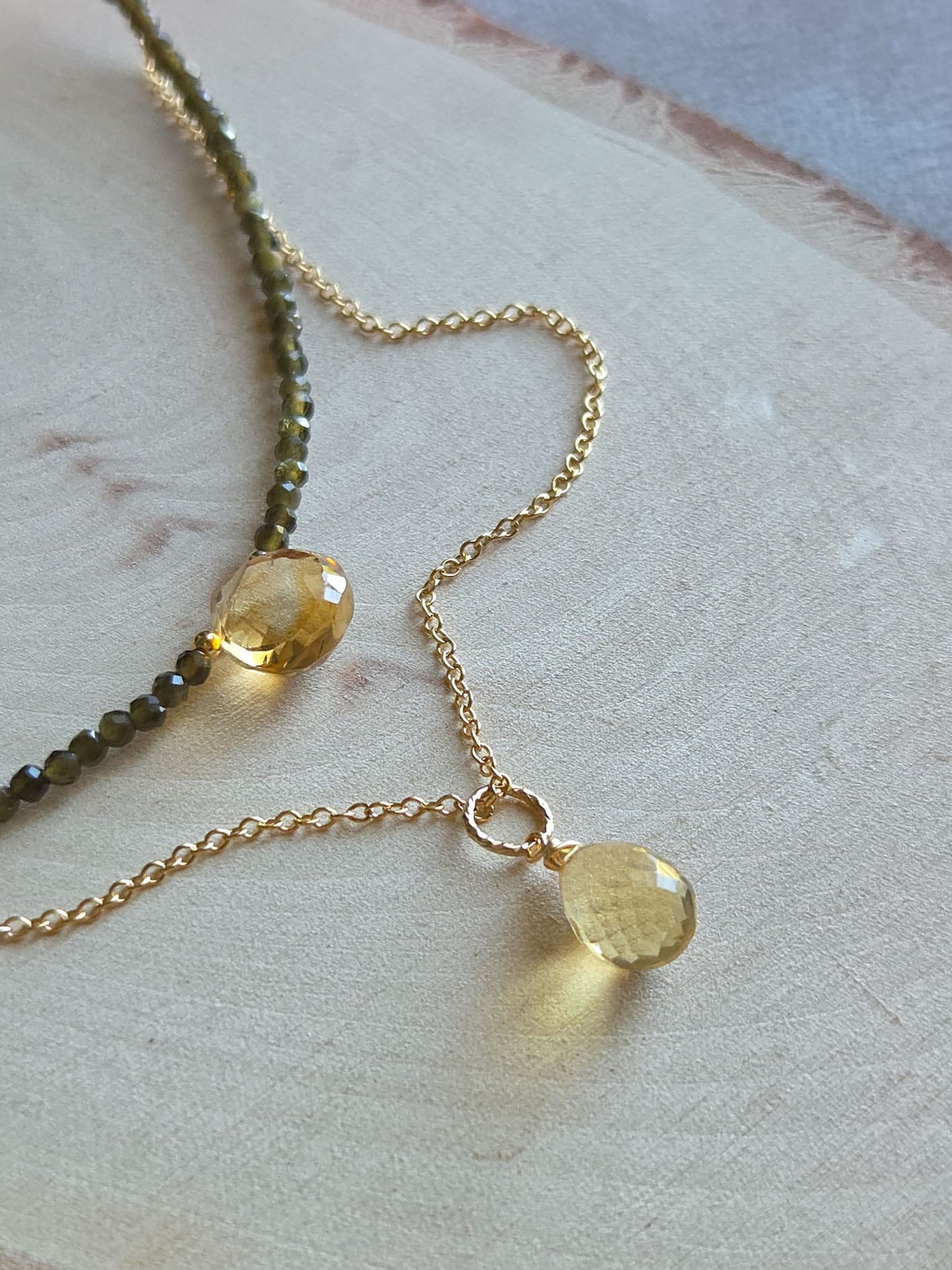 Collana con gemma di citrino