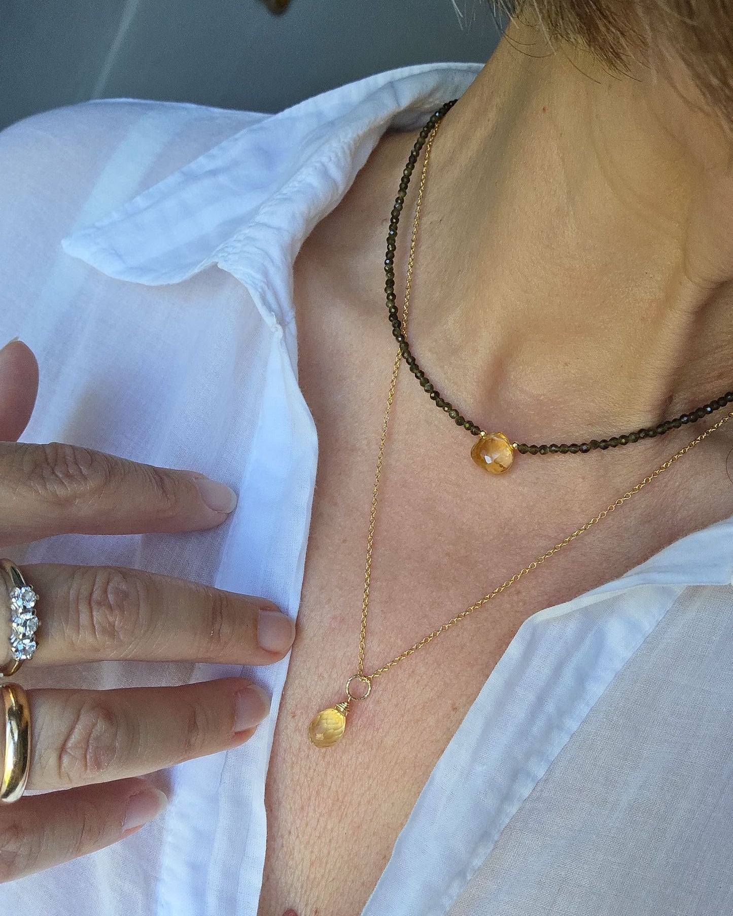 Collana con gemma di citrino
