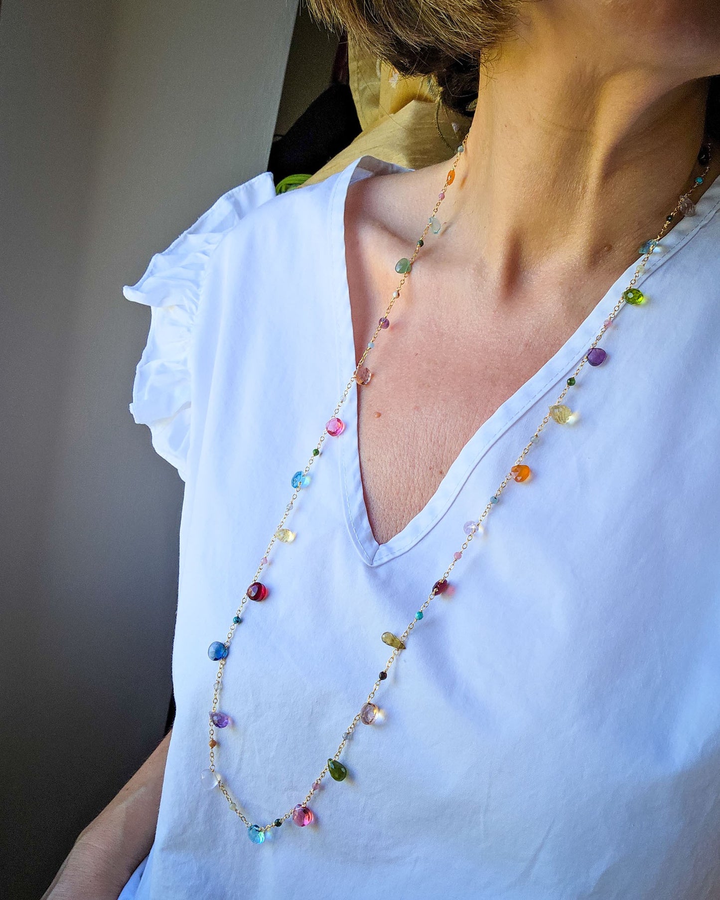 Collana Rosario con gemme colorate