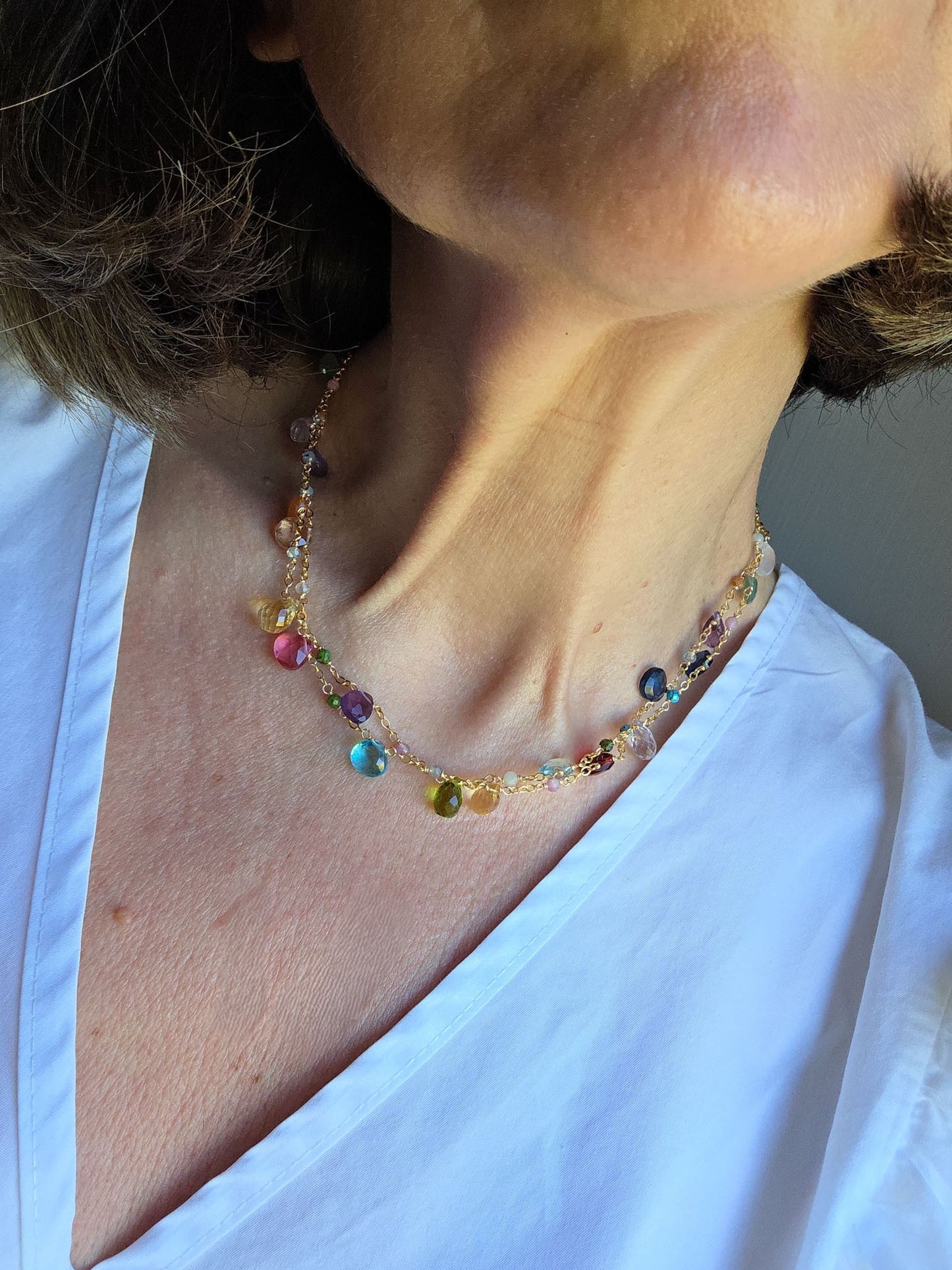 Collana Rosario con gemme colorate