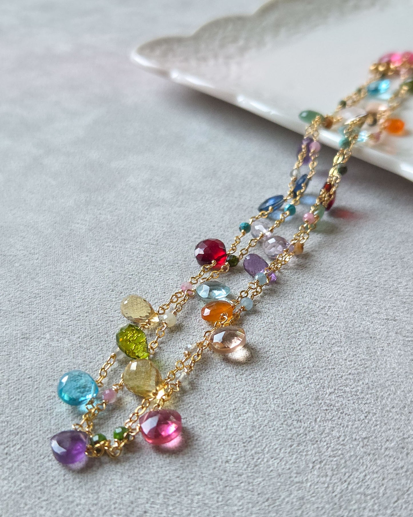 Collana Rosario con gemme colorate