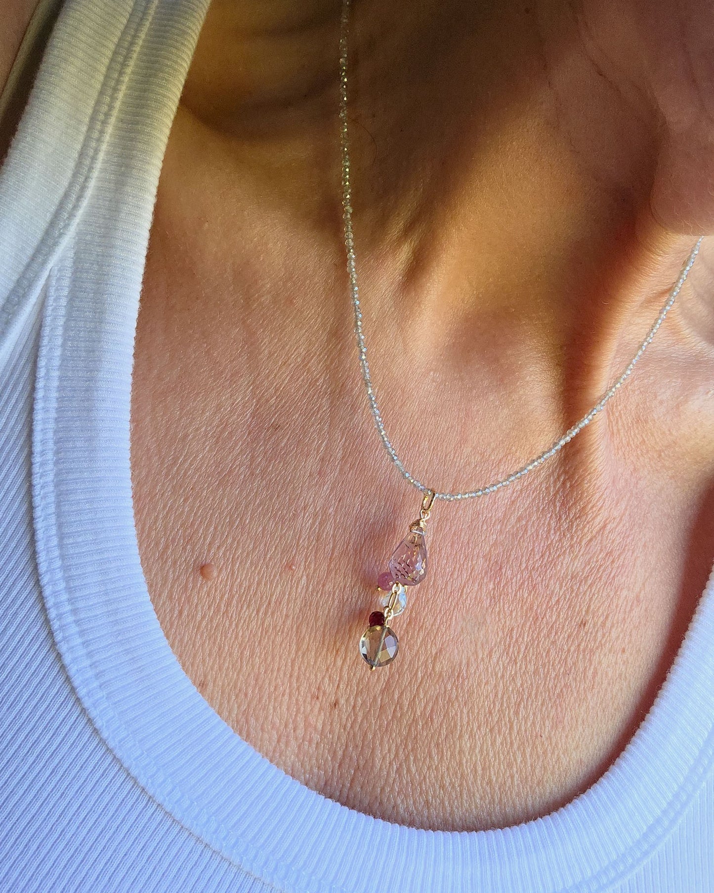 Collana labradorite con ciondolo