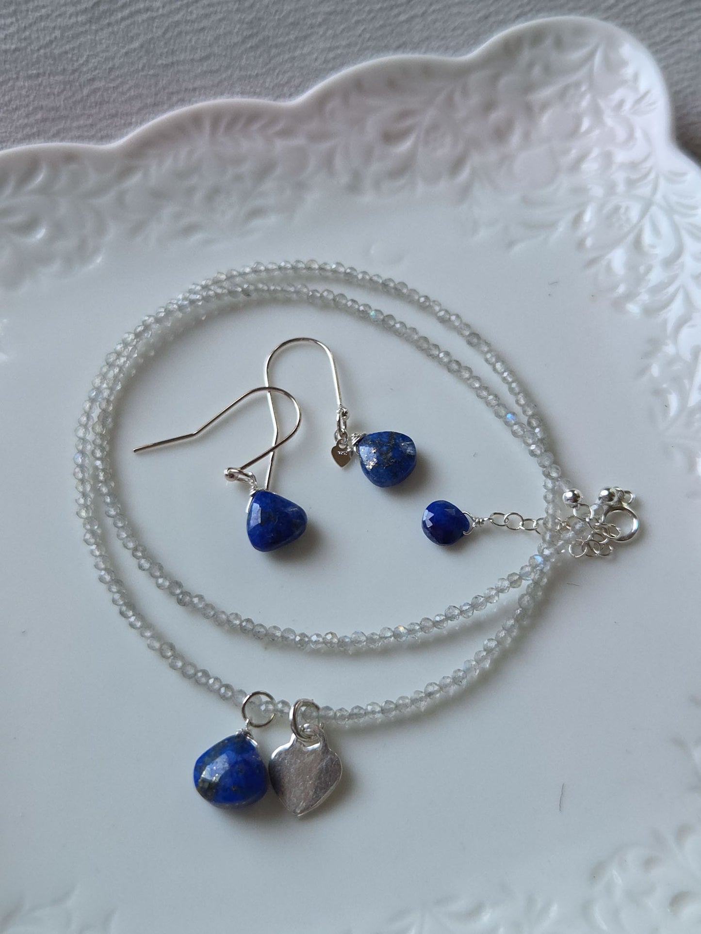 Girocollo labradorite e lapislazzuli