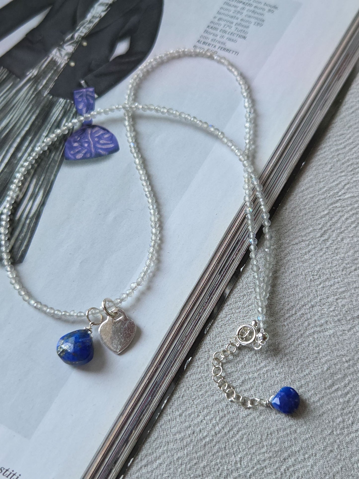 Girocollo labradorite e lapislazzuli