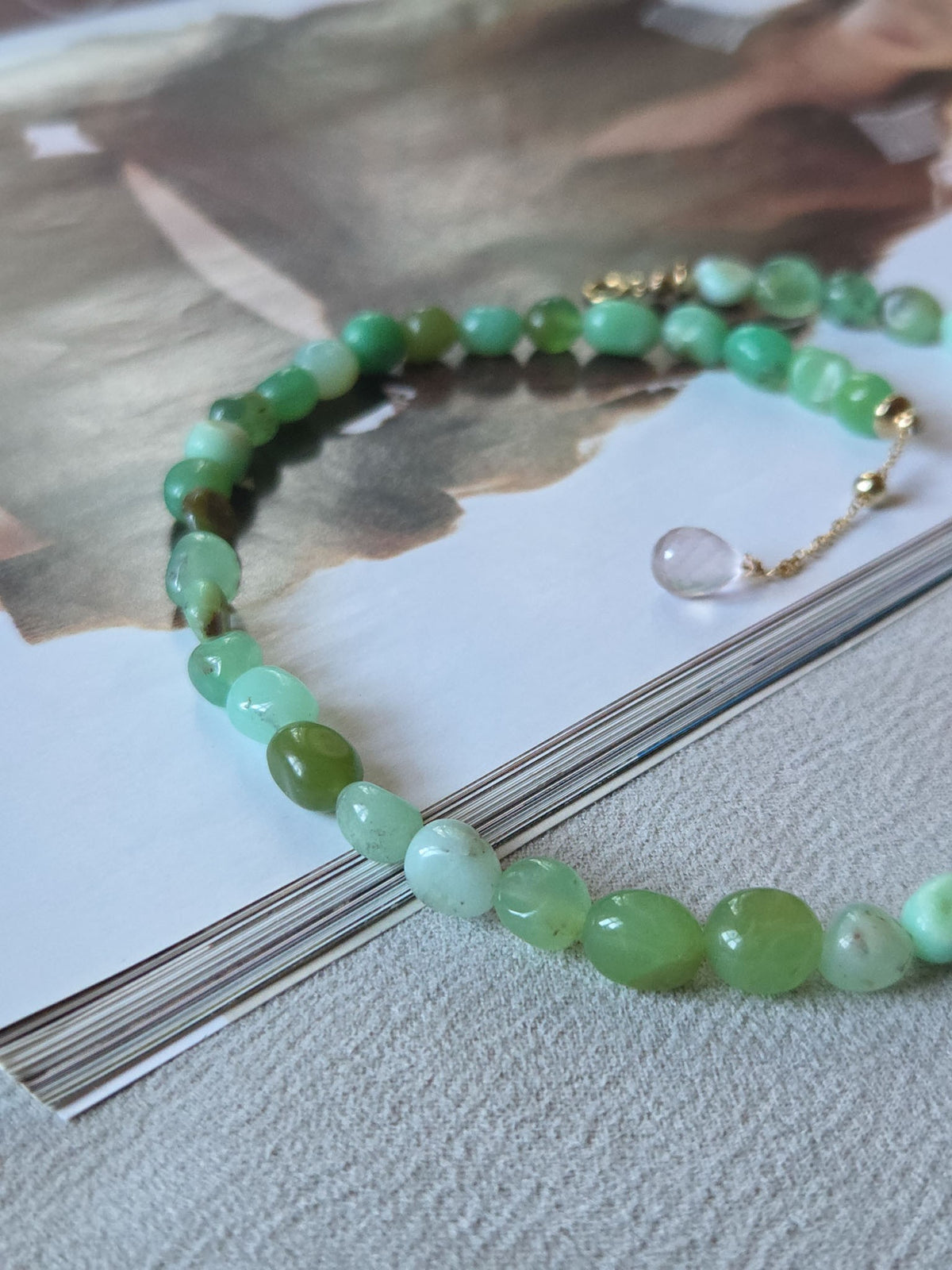 Collana sassi di crisoprasio