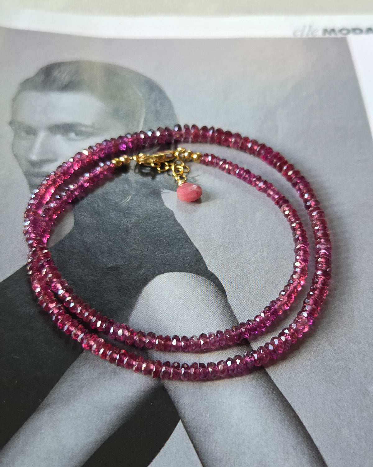 Collana con Granato rodolite