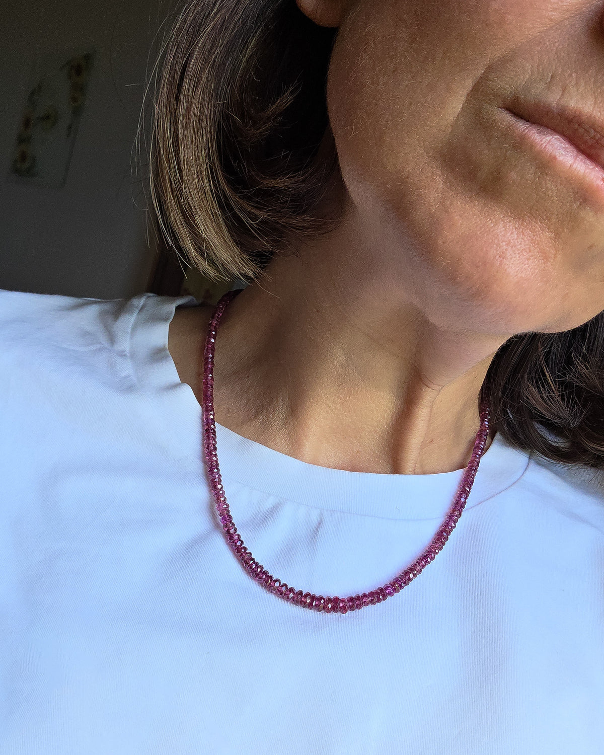Collana con Granato rodolite