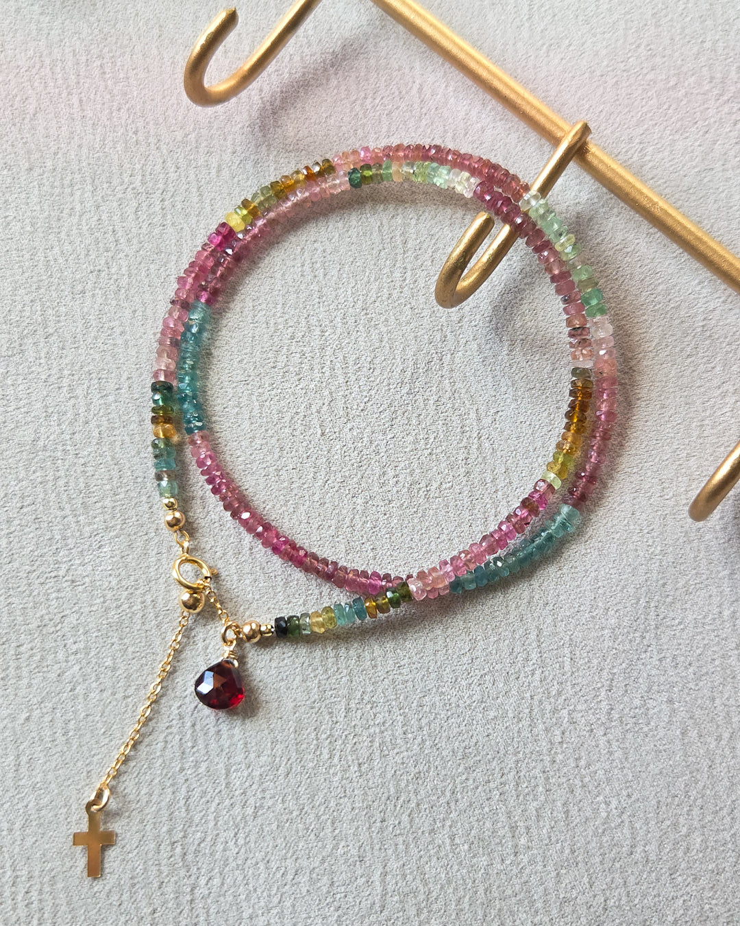 Collana con tormalina multicolore
